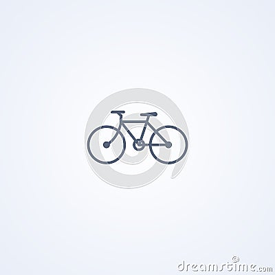 Urban bike, vector best gray line icon Vector Illustration