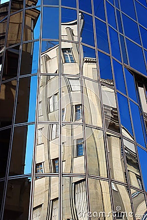 Urban building reflection Stock Photo