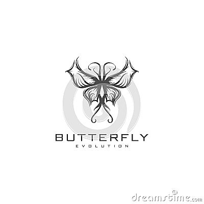 Urban butterfly silhouette logo Vector Illustration