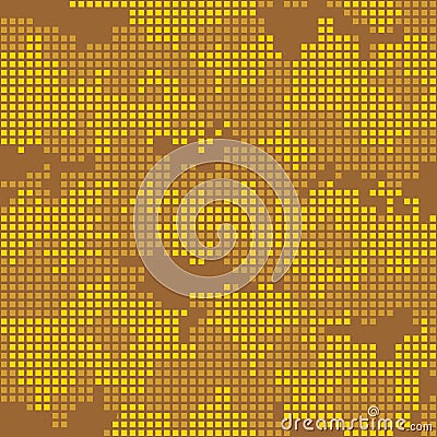 Urban camo pattern - yellow pixels Vector Illustration