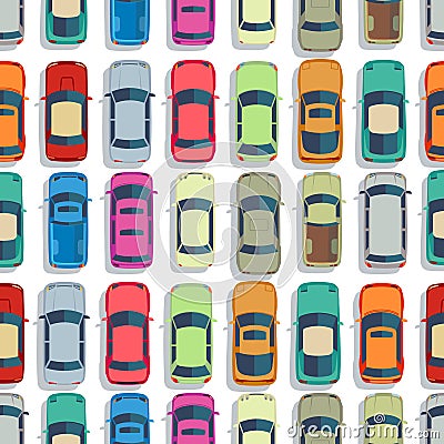 Urban cars seamless texture. Vector background Vector Illustration