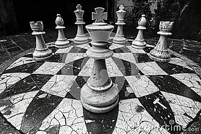 Urban Chess Masters' Intricate Patterns Stock Photo