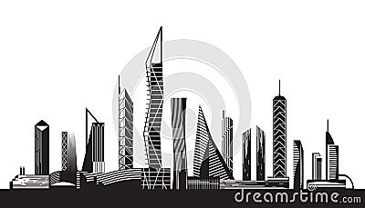 Urban cityscape by day Vector Illustration