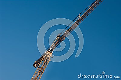 Urban construction site and tower cranes Stock Photo