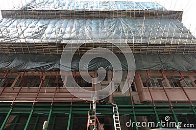 the Urban construction site , Wrinkled tarpaulin canvas background 27 March 2021 Editorial Stock Photo