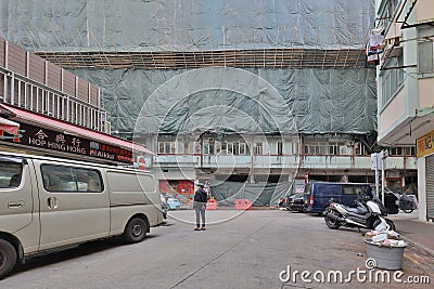the Urban construction site , Wrinkled tarpaulin canvas background 27 March 2021 Editorial Stock Photo