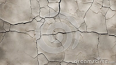 Urban Decay: Seamless Cracked Concrete Surface. AI generate Stock Photo