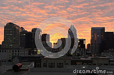 Urban downtown sunrise Editorial Stock Photo