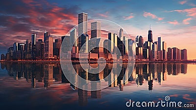 Urban dreamscape: chicago Stock Photo