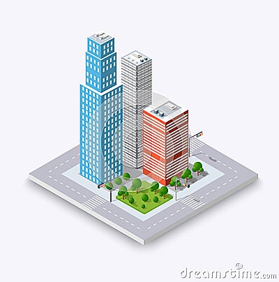 Urban elements architecture Vector Illustration