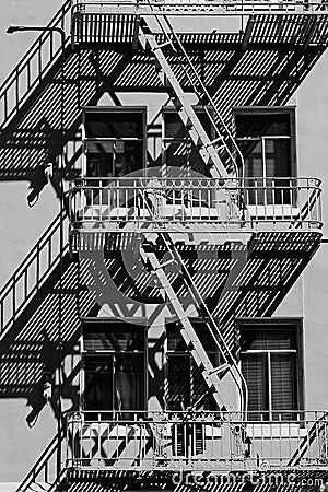Urban fire escape Stock Photo