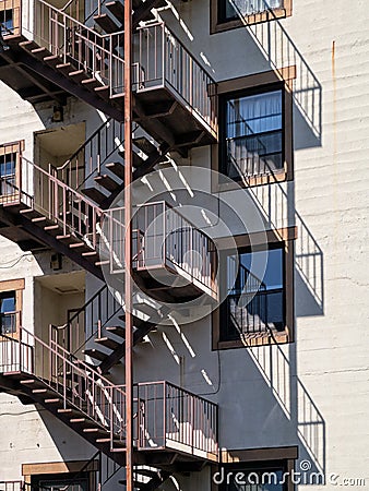 Urban fire escape Stock Photo