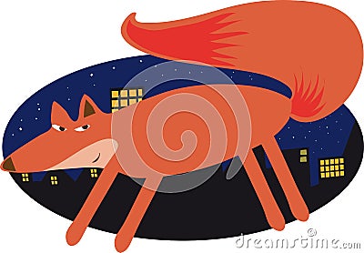 Urban Fox Vector Illustration