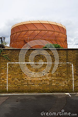 Urban Gasometer Stock Photo