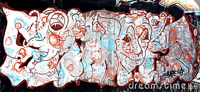 Urban graffiti wall Editorial Stock Photo