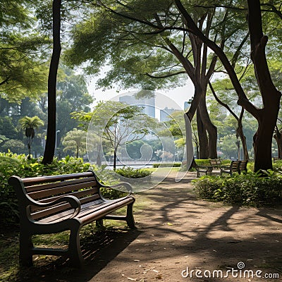 Urban green recreation area Stock Photo