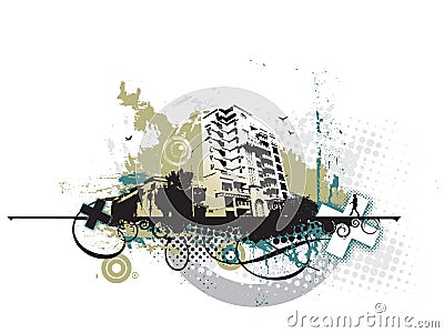 Urban grunge city Vector Illustration