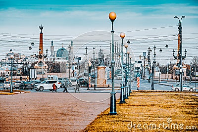 Urban and historically beautiful city views of Saint Petersburg. Russia Editorial Stock Photo