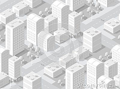 Urban isometric area Vector Illustration
