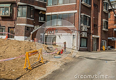 Urban land cleared for construction Editorial Stock Photo