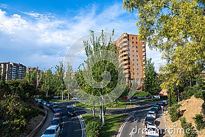 Urban landscape in the city of Zaragoza, Spain Editorial Stock Photo