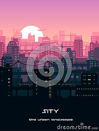 Urban landscape illustration Stock Photo