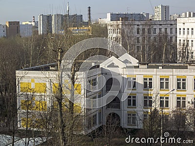 Urban landscape, lovely urban area. Early spring. Stock Photo