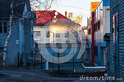 Urban landscape of russian small town Editorial Stock Photo