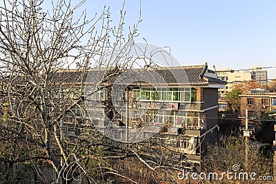 The residential in the xian ancient city, adobe rgb Editorial Stock Photo