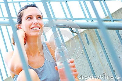 Urban Mature Woman Exercising Stock Photo