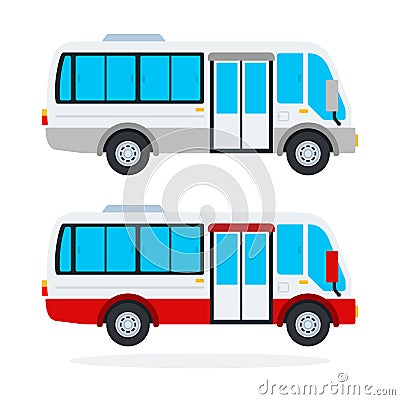 Urban Minibus vector flat isolated Vector Illustration