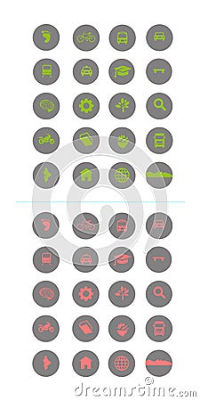 Urban Mobility icons Vol a Vector Illustration