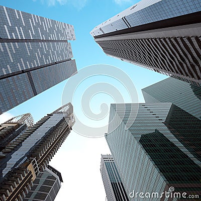 Urban modern business buildings perspective view. Singapore Stock Photo