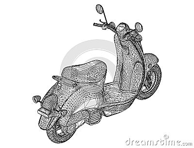 Urban motorcycle on a white background. Vector illustration Cartoon Illustration