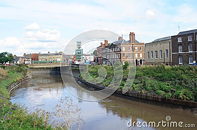 Urban outdoor view of River Nene runs in North Brink, England, Europe Stock Photo