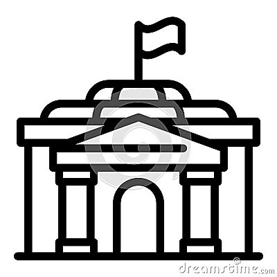 Urban parliament icon, outline style Vector Illustration