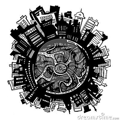 Urban planet Vector Illustration