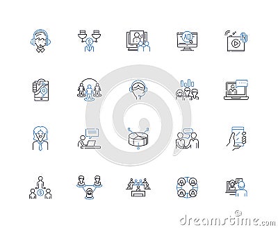 Urban planning line icons collection. Infrastructure, Zoning, Transportation, Density, Sustainability, Land use, Design Vector Illustration