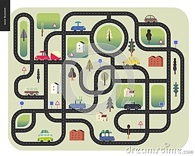 Urban road map Vector Illustration