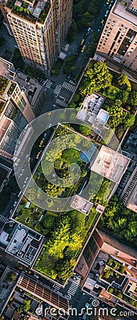 Urban rooftop gardens Stock Photo