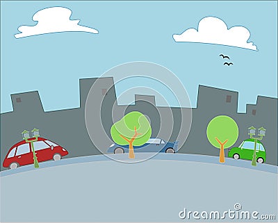 Urban Scene Vector Illustration