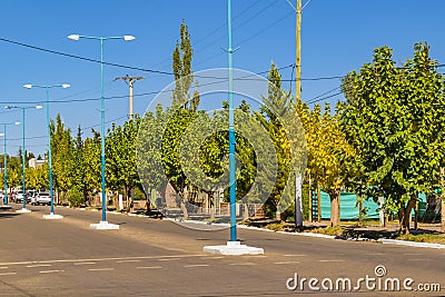 Urban Scene at Barreal Village, San Juan Province, Argentina Stock Photo