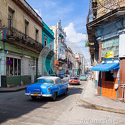 Urban scene in a well known street in Havana Editorial Stock Photo