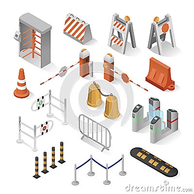 Urban security elements Vector Illustration