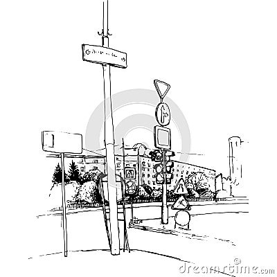 Urban sketch Vector Illustration