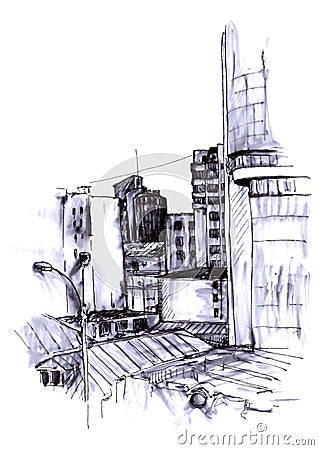 Urban sketch Vector Illustration