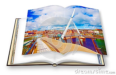 Urban skyline of Derry city also called Londonderry with the Editorial Stock Photo