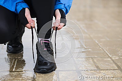 Urban spring running and fitness workout concept. Stock Photo