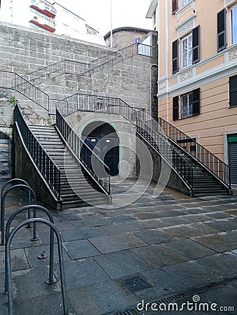 Urban stairway of Savona Stock Photo