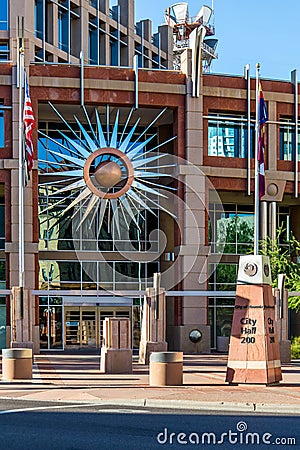 Urban streetscapes and buildings in downtown Phoenix, AZ Editorial Stock Photo